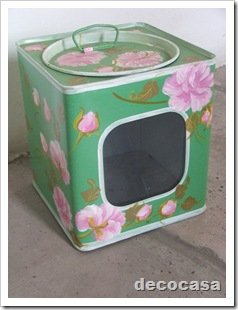 Foto Caja Galletitas verde pintada a mano